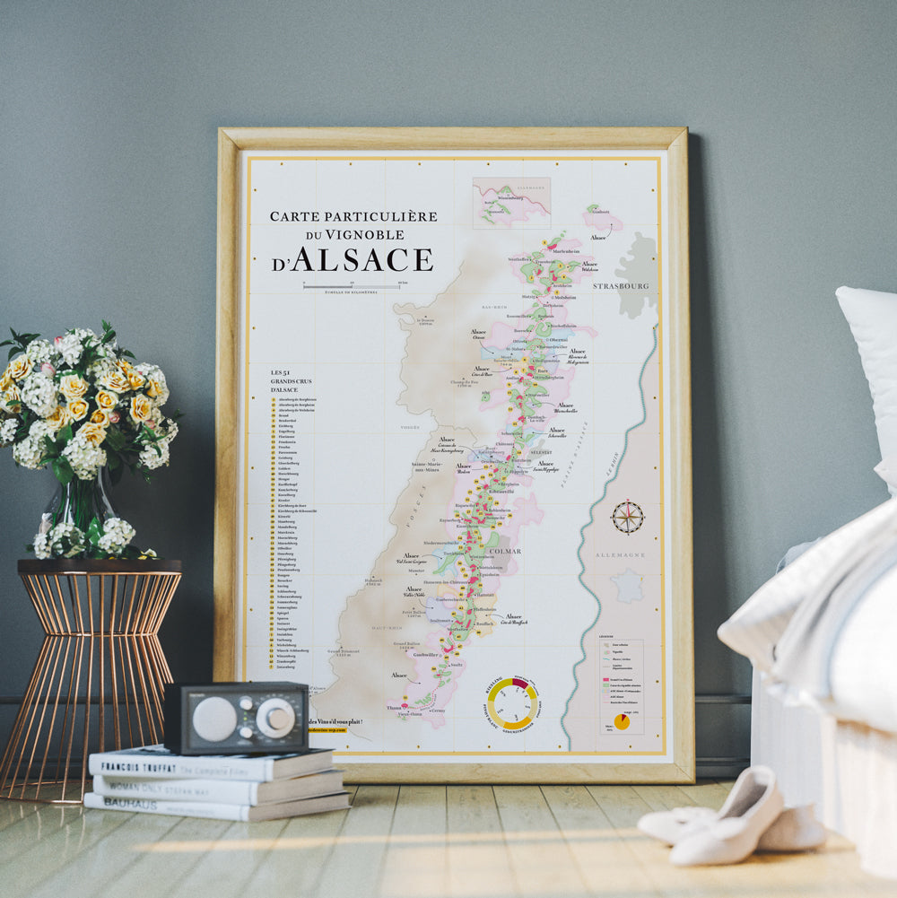 Alsace Wine Map - Poster 50 x 70 cm – La Carte des Vins s'il vous plaît