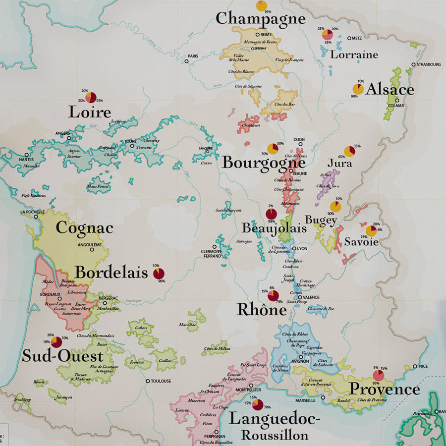 Map of the Wines of France – La Carte des Vins s'il vous plaît