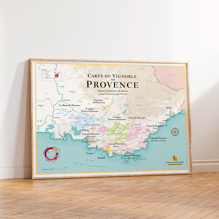 Provence Wine Map - Poster 50 x 70 cm – La Carte des Vins s'il vous plaît