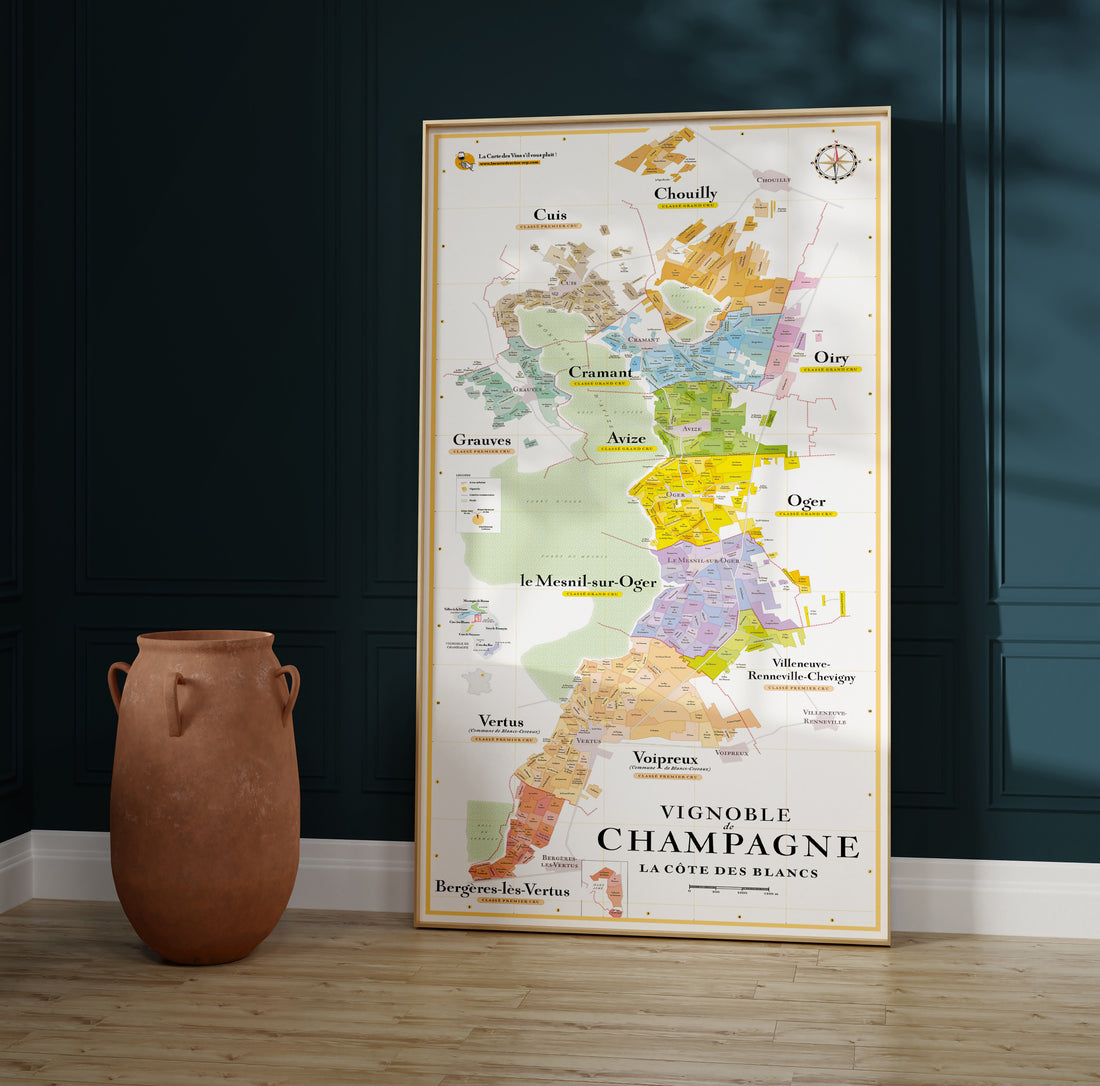 Map of Champagne Crus (La Côte des Blancs)