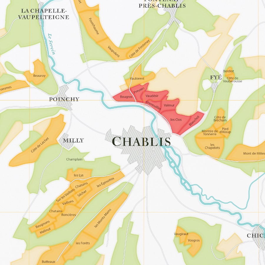 La Carte des Vins de Chablis 50 x 70 cm La Carte des Vins s'il vous plaît