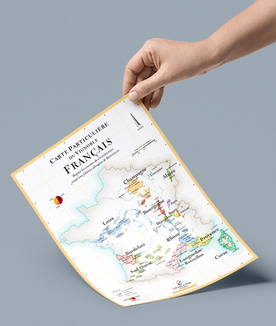 Carte des vins de France AOC A4